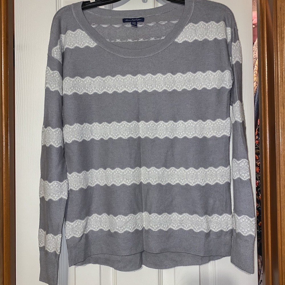 Lace & Striped sweater